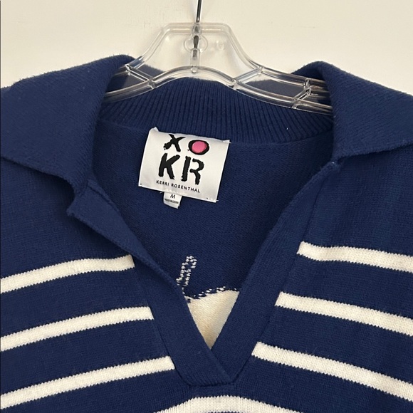 Rosenthal Royal blue and Cream V-Neck Sweater - Picture 2 of 3